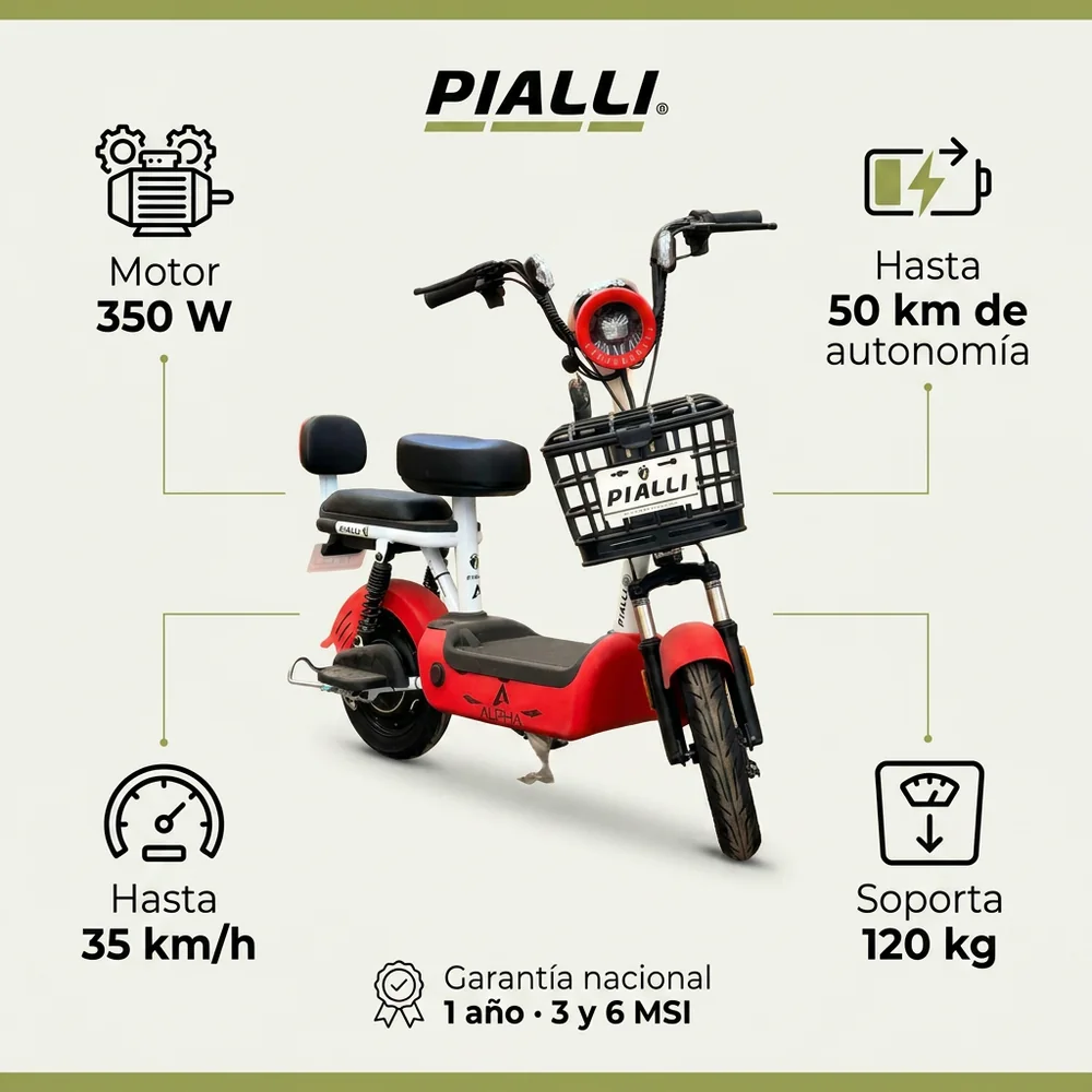 Moto eléctrica Alpha Pialli — beneficios