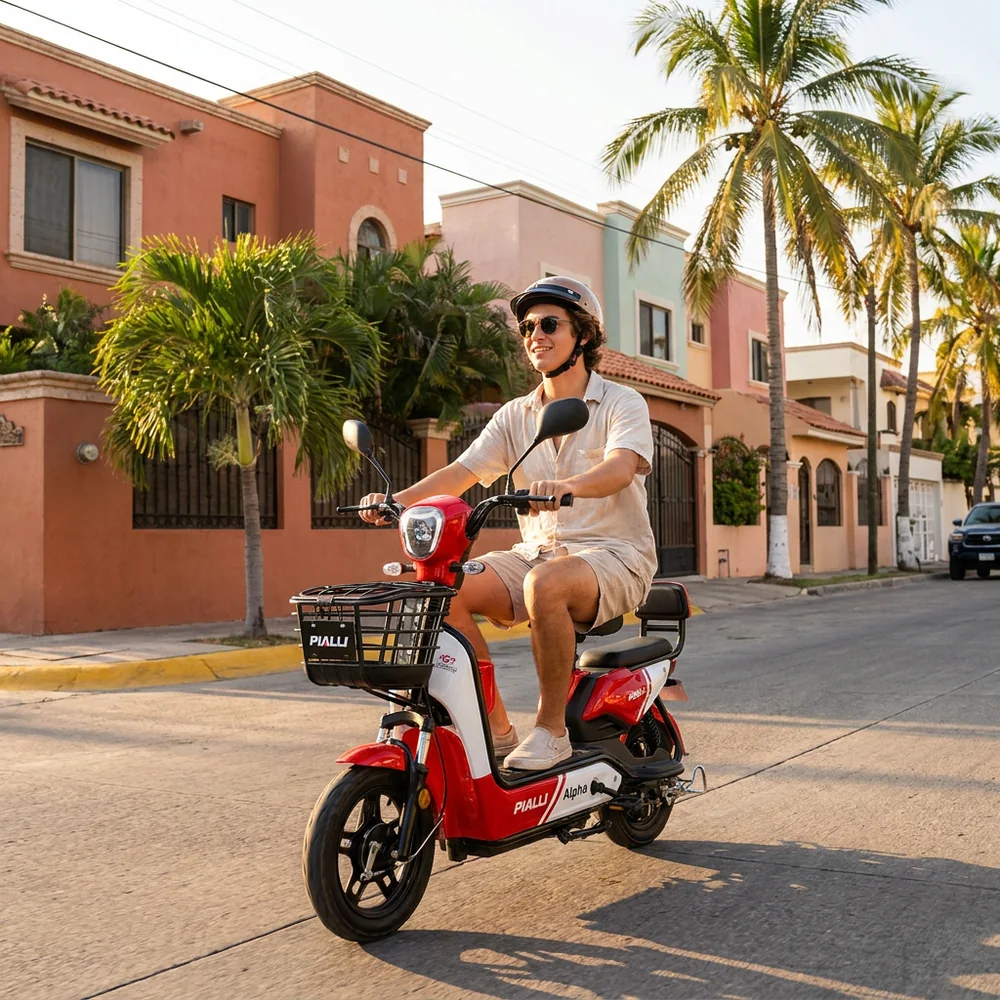 Moto eléctrica Alpha Pialli — en uso real